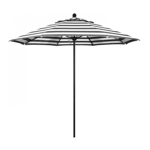 California Umbrella 9' Black Aluminum Market Patio Umbrella, Sunbrella Cabana Classic 194061335512 - main
